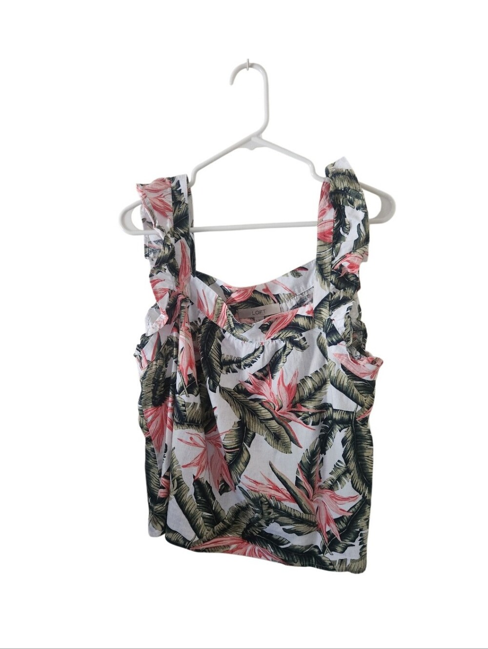 Loft Floral Ruffled Sleeveless Top